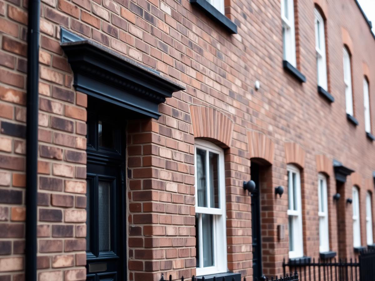 A British Victorian brick terrace, typical of the properties involved in enforcement casework